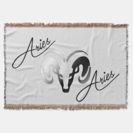 Silver Aries the Ram Zodiac Decke