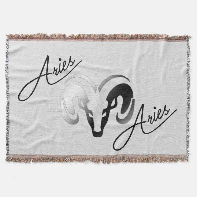 Silver Aries the Ram Zodiac Decke (Vorderseite)