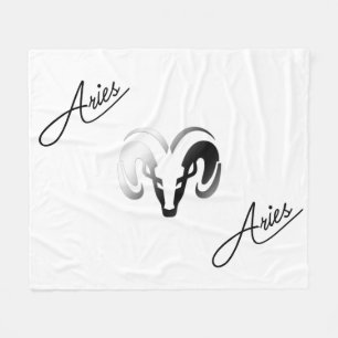 Silver Aries the Ram Zodiac Fleecedecke