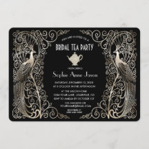 Silver Art Deco Peacocks Brautparty Teezeremonie P