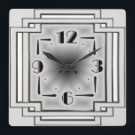Silver Art Deco Quadratische Wanduhr<br><div class="desc">Großartiges Uhrendesign. Du wirst es wie andere Liebe bekommen. Sie können dieses Design auch für andere Produkte verwenden,  die Sie mögen,  oder Ihren Text anpassen und hinzufügen. Folgen Sie mir für mehr. Vielen Dank. Ich wünsche Ihnen einen schönen Tag.</div>