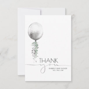 Silver Balloon Greenerenery Baby Shower Vielen Dan Dankeskarte