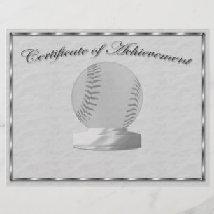Silver Baseball Certificate of Achievement Flyer