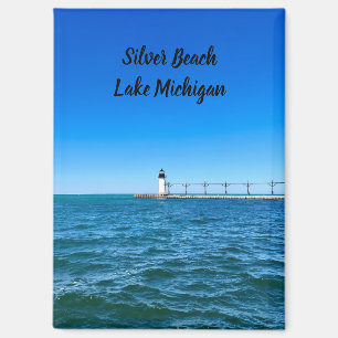 Silver Beach Leuchtturm - Lake Michigan Magnet