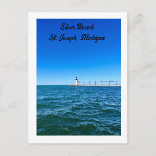 Silver Beach Leuchtturm St. Joseph, MI Postkarte