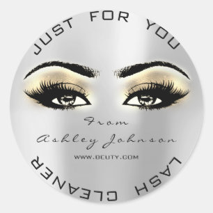 Silver Beauty Browns Gold Lash Makeuaner Runder Aufkleber