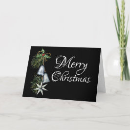 Silver Bells Holly and Pine Elegante Weihnachten Karte