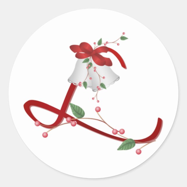 Silver Bells Initial L Round Stickers (Vorderseite)