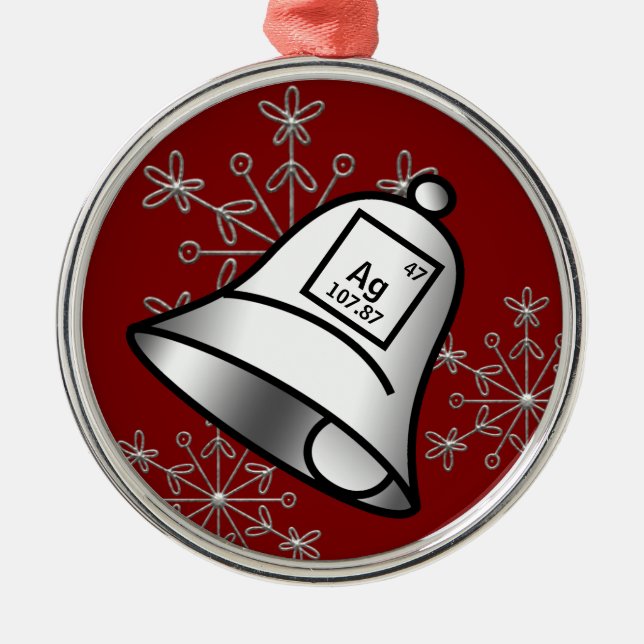 Silver Bells Periodischer Tafelschneeflocken - Ges Ornament Aus Metall (Vorne)