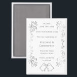 Silver Bells Scroll Design Wedding Save the Date Magnet<br><div class="desc">Hochzeit speichern Sie das Design der Datums-Magneten Glocken. Passen Sie diese silberfarbene Hochzeit an,  speichern Sie den Datums-Magneten mit Ihren Hochzeitsdetails. Wenn Sie Hilfe bei der Anpassung benötigen,  kontaktieren Sie uns über den Link auf dieser Seite. Silberfarben Glocken Design personalisierte Hochzeit speichern den Datums Magneten</div>