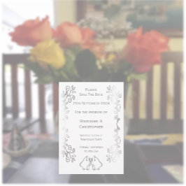 Silver Bells Scrollwork Design Wedding Save The Date