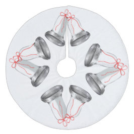 Silver Bells Tree Skirt Fleece Weihnachtsbaumdecke
