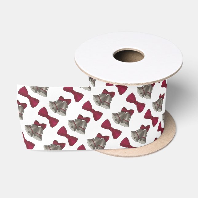 Silver Bells Wedding Anniversary Bell Ribbon Satinband (Spule)