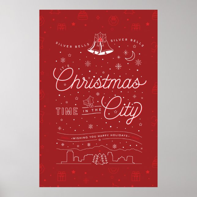 Silver Bells Weihnachtsgebäck 24x36 / Rot Poster (Vorne)