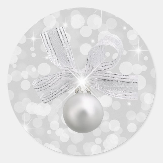 Silver Bells Weihnachtskleber Runder Aufkleber (Vorderseite)