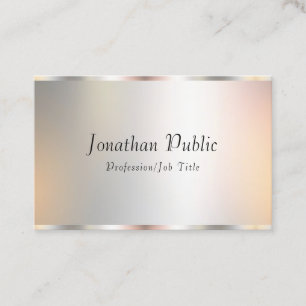 Silver Beruflich Elegante Template Modernes Skript Visitenkarte