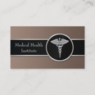 Silver Beruflich Medical Caduceus Business Card Visitenkarte