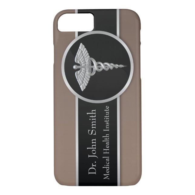 Silver Beruflich Medical Caduceus Case-Mate iPhone Hülle (Rückseite)