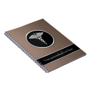 Silver Beruflich Medical Caduceus Notizblock