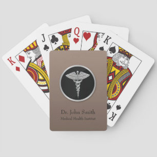 Silver Beruflich Medical Caduceus Spielkarten