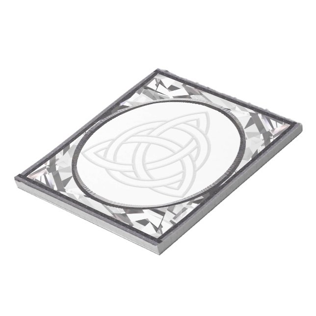 Silver Bevel Triquetra Notizblock (Rotiert)
