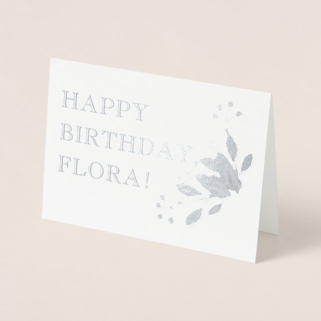 Silver Birthday Folienkarte (Vorderseite)