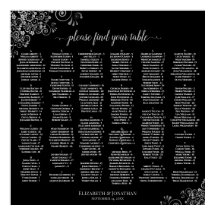 Silver & Black Alphabetical Wedding Seating Chart