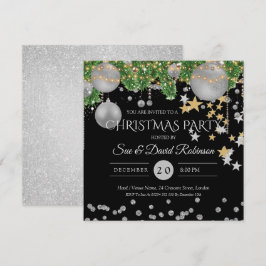 Silver Black Decor Weihnachtsfeier Einladung