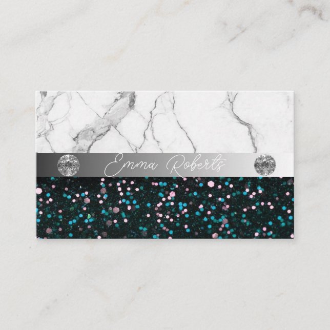 Silver Black Diamond Coach Business Card Visitenkarte (Vorderseite)