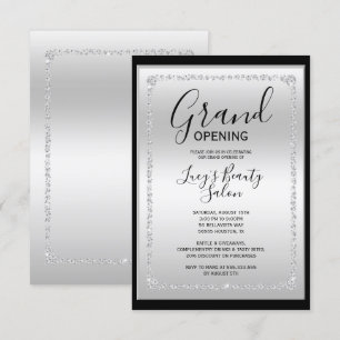 Silver & Black Diamond Gerahmt Grand Opening Einladung