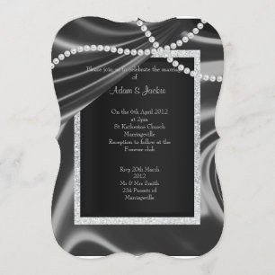 Silver Black Diamond Stand elegante Hochzeitskunst Einladung