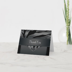 Silver Black Elegant Zebra Danke Karte