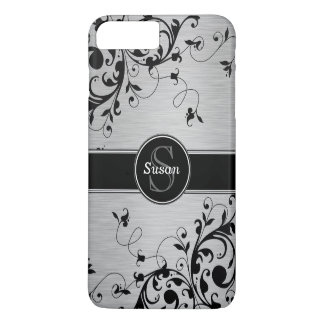 Silver Black Floral Wirbel Case-Mate iPhone Hülle