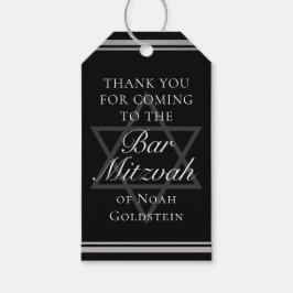 Silver Black Formal Bar Mitzvah Custom Party Geschenkanhänger