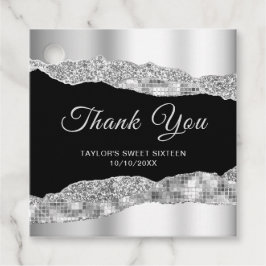 Silver Black Glam Tars 16 . Geburtstag Vielen Dank Geschenkanhänger