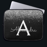 Silver Black Glitzer Glam Chic Monogram Laptopschutzhülle<br><div class="desc">Silver und Black Imitats Glitzer und sparkle Elegant Monogram Case. Dieser Fall kann so angepasst werden,  dass er Ihren Anfangs- und Vornamen enthält.</div>