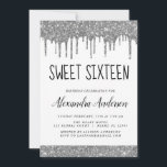 Silver Black Glitzer Sparkle Elegant Sweet 16 Einladung<br><div class="desc">Silber,  Weiß und Schwarz Funkelnd Driving Glitzer Sweet 16 Geburtstagsparty Einladung. Dies ist die perfekte 16 . Geburtstag Geburtstagseinladung für eine moderne Sparkle Glitzer Sparkle Girly Geburtstagsparty. Bitte kontaktieren Sie den Designer,  um passende Sonderanfertigungen zu erhalten.</div>