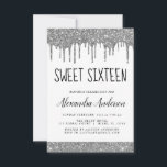 Silver Black Glitzer Sparkle Elegant Sweet 16 Einladung<br><div class="desc">Silber,  Weiß und Schwarz Funkelnd Driving Glitzer Sweet 16 Geburtstagsparty Einladung. Dies ist die perfekte 16 . Geburtstag Geburtstagseinladung für eine moderne Sparkle Glitzer Sparkle Girly Geburtstagsparty. Bitte kontaktieren Sie den Designer,  um passende Sonderanfertigungen zu erhalten.</div>