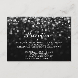Silver Black Hollywood Glitz Glam Empfang Card Begleitkarte