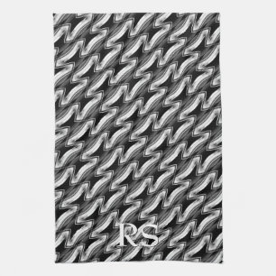Silver Black Pattern: Monogram Kitchen Decke Küchentuch