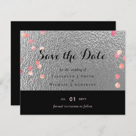 Silver Black Pink Rosegold Confetti Wedding