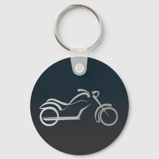 Silver Black Sleek Motorrad Kontur Schlüsselanhänger