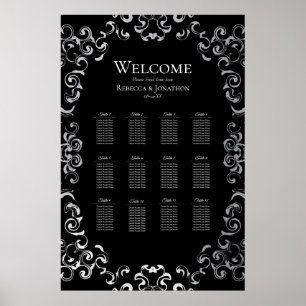 Silver & Black Swirl Gothic Wedding Poster