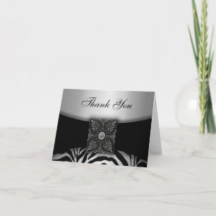 Silver & Black Zebra Vielen Dank an Ihre Karten