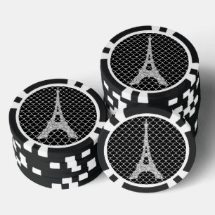 Silver Bling Eiffel Tower Pokerchips