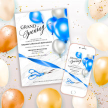 Silver Blue Balloons Restaurant Grand Opening