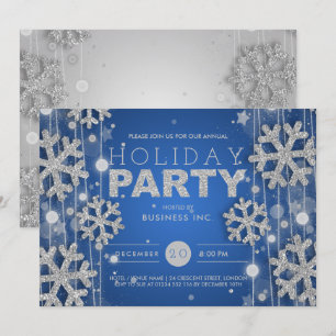 Silver & Blue Corporate Weihnachtsfeier Einladung