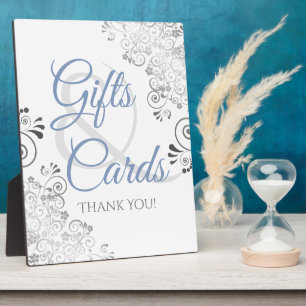 Silver & Blue Elegante Hochzeitsgeschenke & Karten Fotoplatte