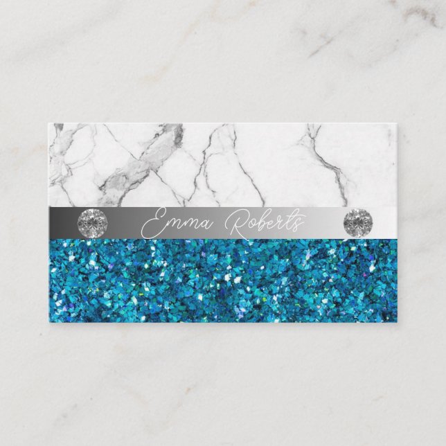 Silver Blue Marbour Diamond Coach Business Card Visitenkarte (Vorderseite)