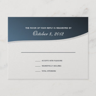 Silver Blue Music Response Card RSVP Karte